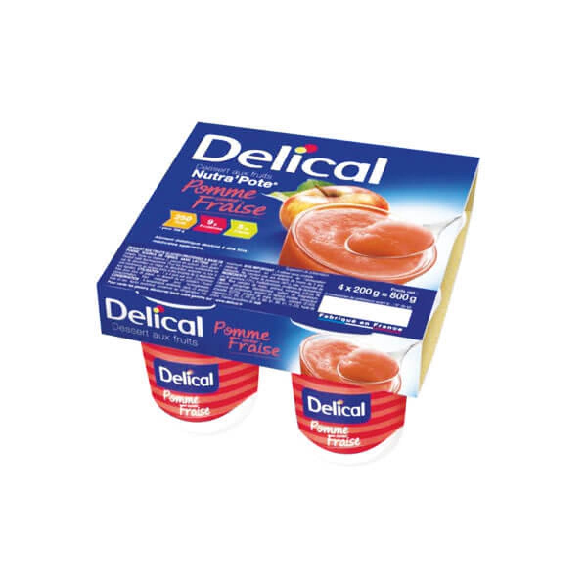 DELICAL Nutra Pote Pomme Fraise 4x200g Parapharmacie Pharmarket