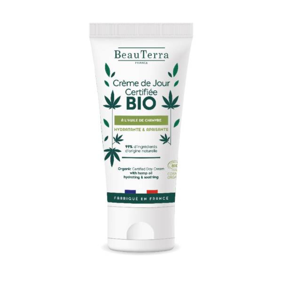 BEAUTERRA Crème de jour à l huile de chanvre bio 50ml Parapharmacie