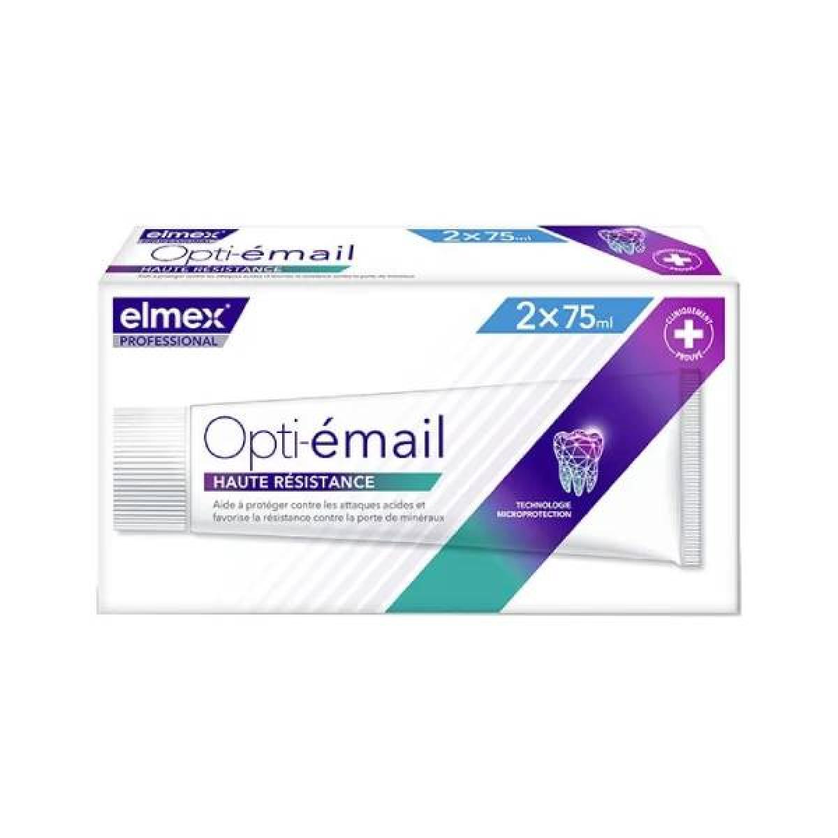 ELMEX Opti émail dentifrice haute résistance lot 2x75ml Parapharmacie