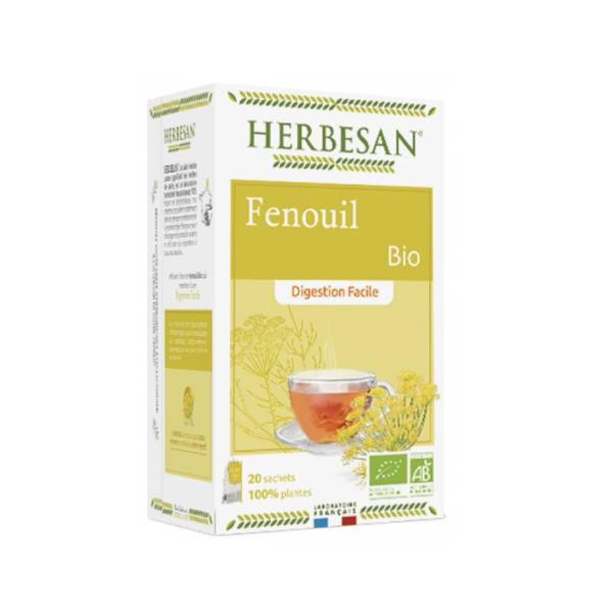 HERBESAN Fenouil Digestion Facile Bio 20 Sachets Parapharmacie