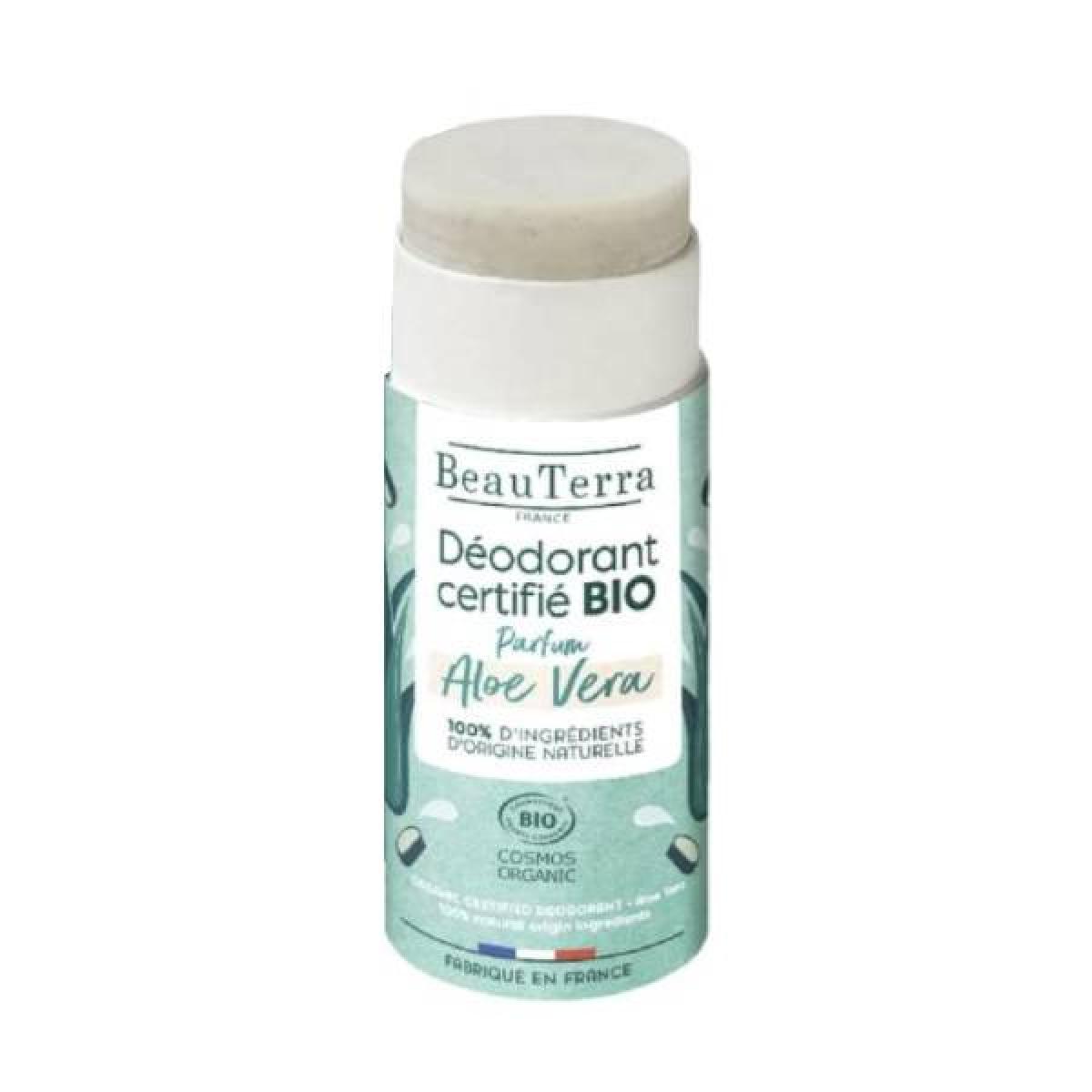 BEAUTERRA Déodorant certifié bio aloe vera 50g Parapharmacie Pharmarket