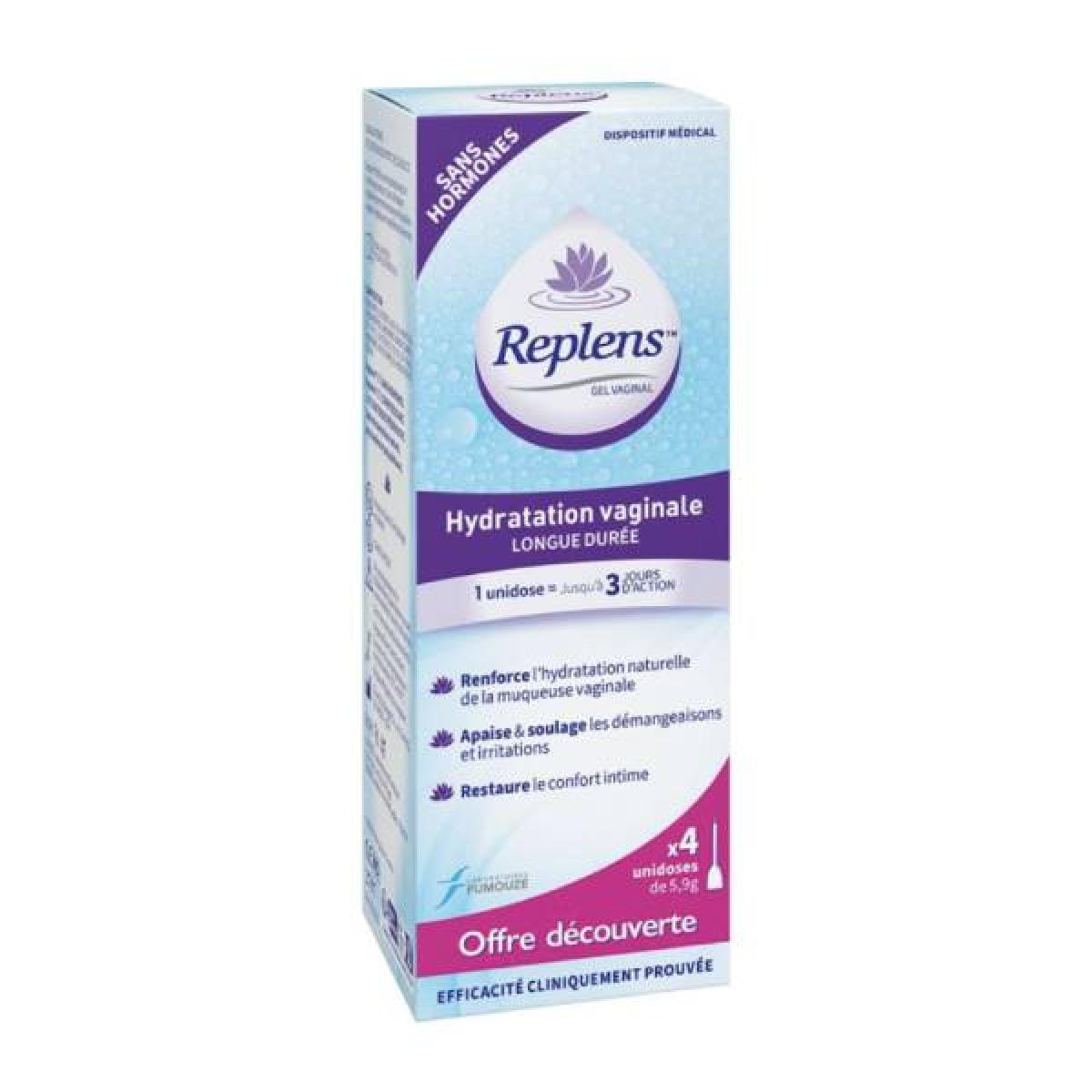 CODEPHARMA Replens Gel Hydratation Vaginale 4 Applicateurs Unidoses