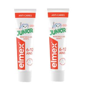 ELMEX Dentifrice junior 6-12 ans lot 2x75ml