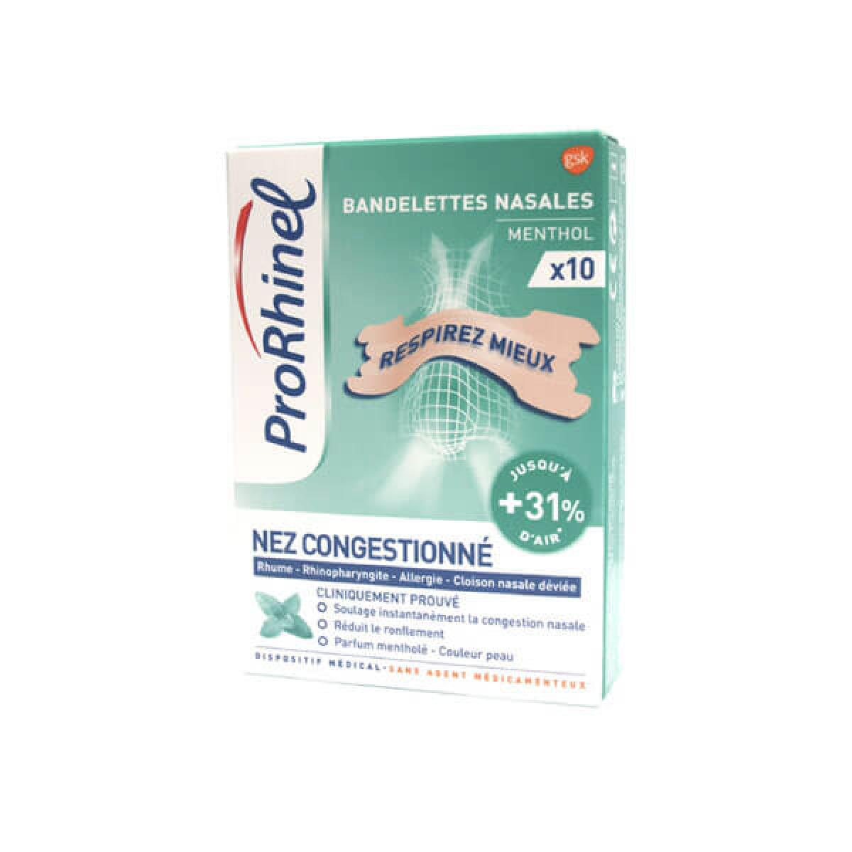 Prorhinel 10 Bandelettes Nasales Menthol Parapharmacie Pharmarket