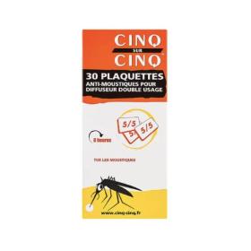 CINQ SUR CINQ 30 plaquettes anti-moustiques pour diffuseur