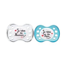 DODIE Duo sucette anatomique silicone nuit 6 mois et +