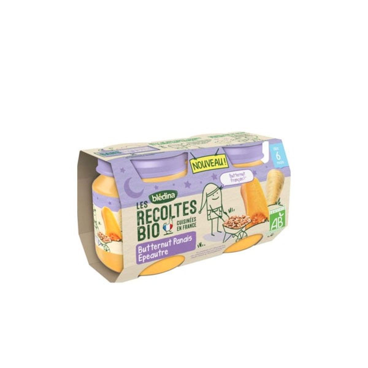 Blédina - Les Récoltes Bio Butternut Carotte Epeautre Bio Pot Bébé Dès 6  mois