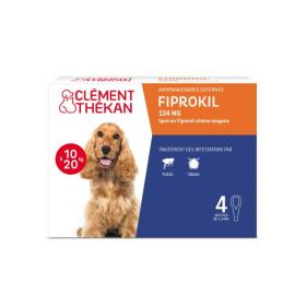 CLÉMENT THÉKAN Fiprokil 134mg chiens moyens 10-20kg 4 pipettes