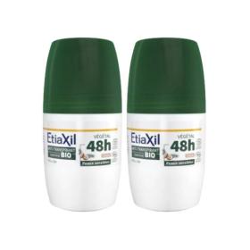 ETIAXIL Anti-transpirant végétal 48h  parfum coco bio roll-on lot 2x50ml