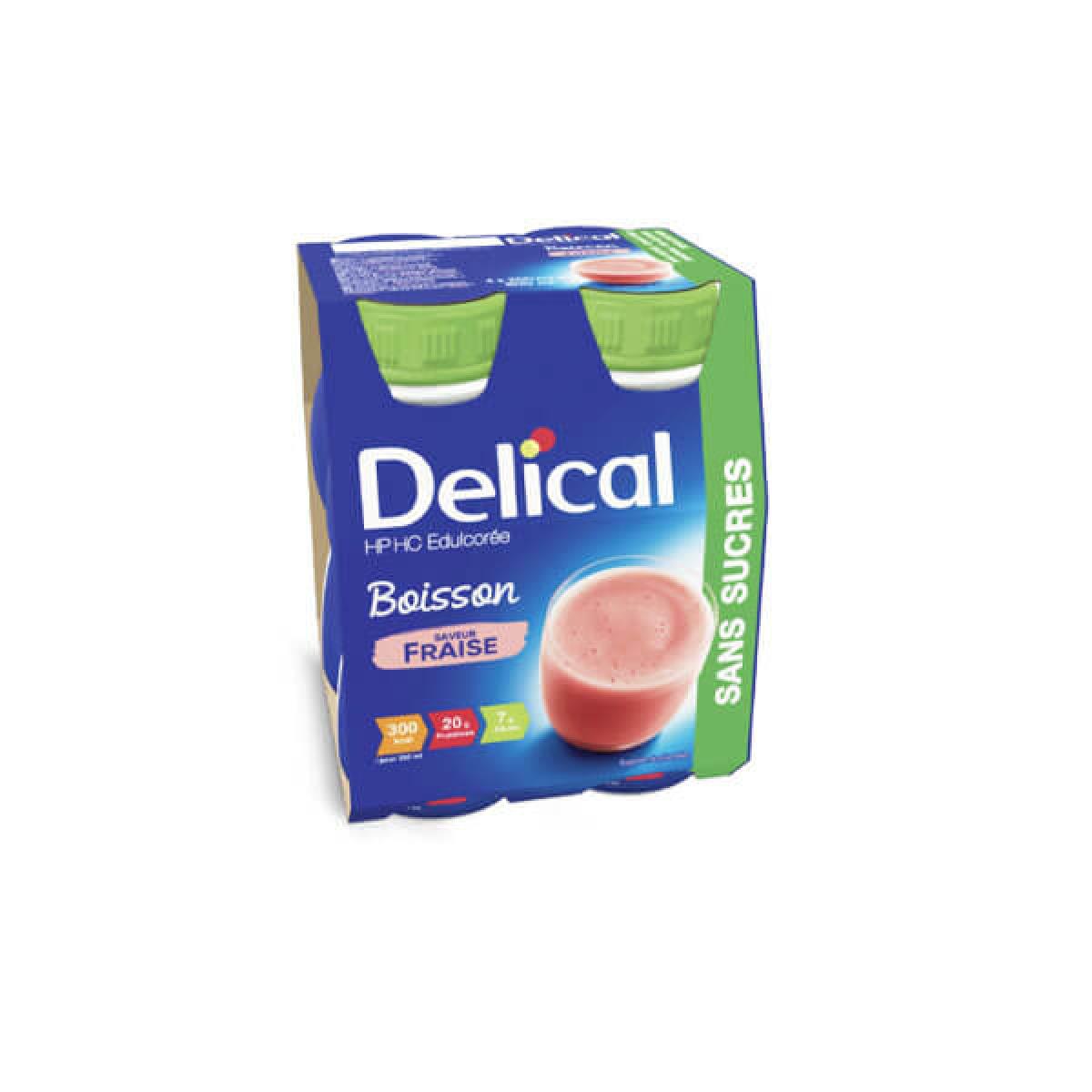 delical boisson hp hc sans sucre fraise 4x200ml parapharmacie pharmarket