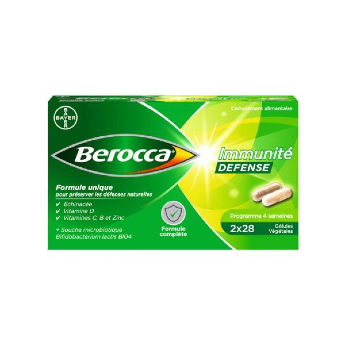 BAYER Berocca immunité défense lot 2x28 gélules végétales ...