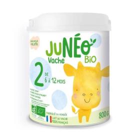 JUNÉO Lait de vache bio 2ème âge 6 à 12 mois 900g