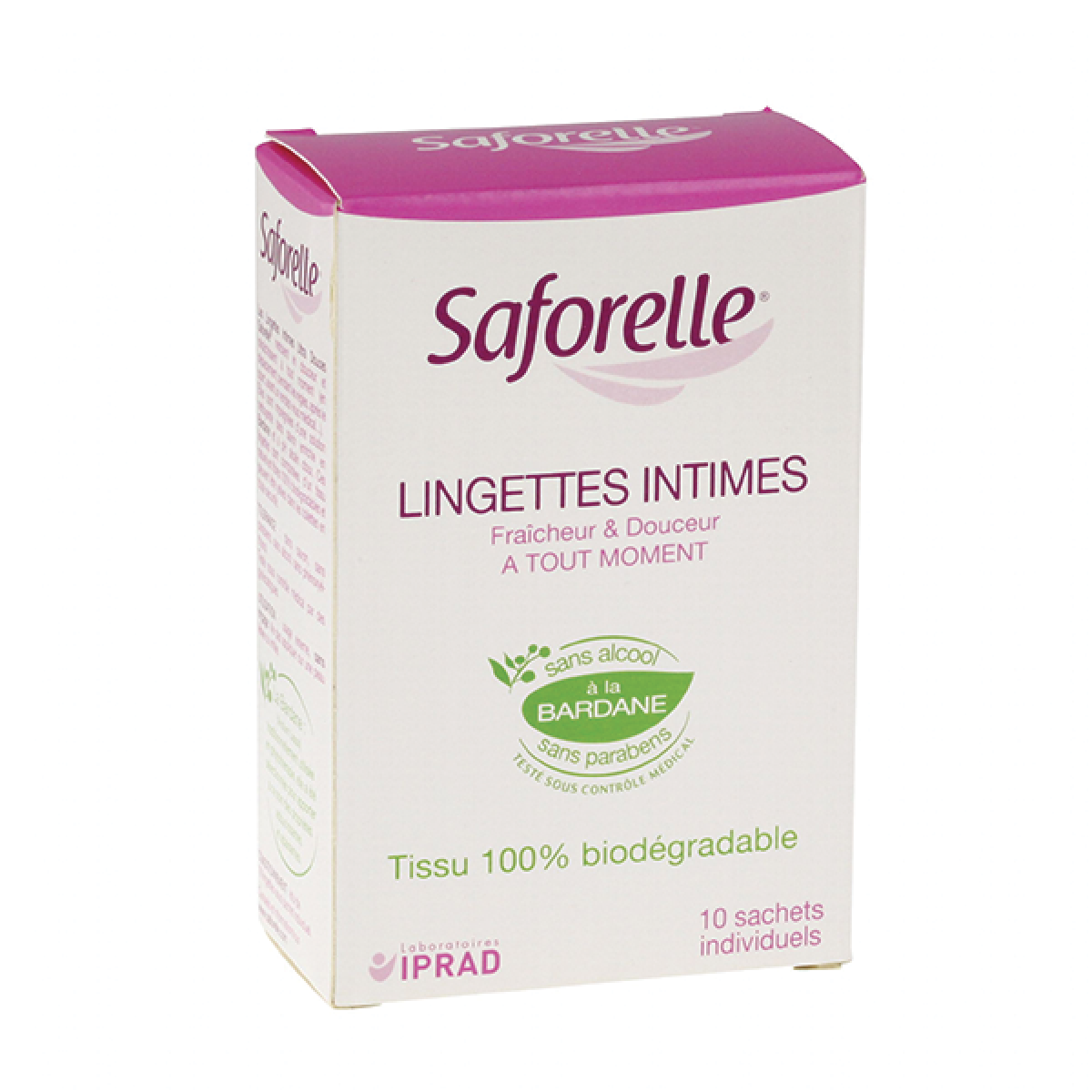 Lingettes intimes pour femme – Tissu 100% biodégradable - Saforelle