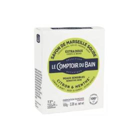 LE COMPTOIR DU BAIN Savon de Marseille solide extra doux citron et menthe 100g