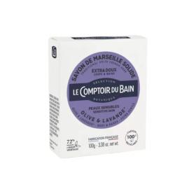 LE COMPTOIR DU BAIN Savon de Marseille solide extra doux olive et lavande et miel 100g