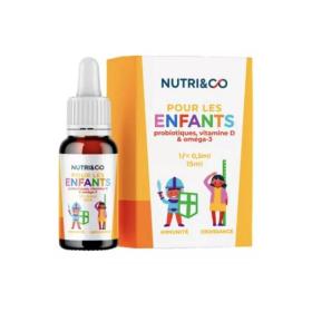 NUTRI & CO Pour les enfants probiotiques vitamine D et oméga 3 15ml
