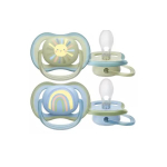 AVENT Ultra air 2 sucettes orthodontiques soleil arc-en-ciel 0-6 mois