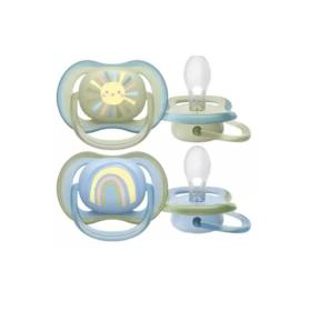 AVENT Ultra air 2 sucettes orthodontiques soleil arc-en-ciel 0-6 mois