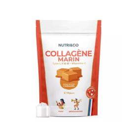 NUTRI & CO Collagène marin type I, II et III vitamine C goût caramel 180g