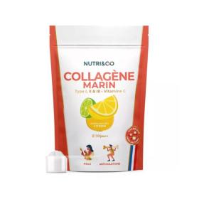 NUTRI & CO Collagène marin type I, II et III vitamine C goût citron 180g