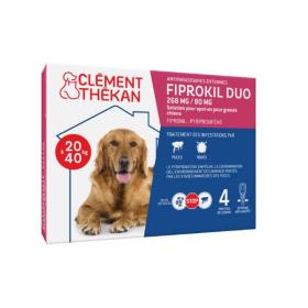 CLÉMENT THÉKAN Fiprokil duo grands chiens 268mg/80mg 20 à 40kg 4 pipettes