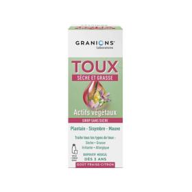 GRANIONS Toux sèche et grasse sirop sans sucre 120ml