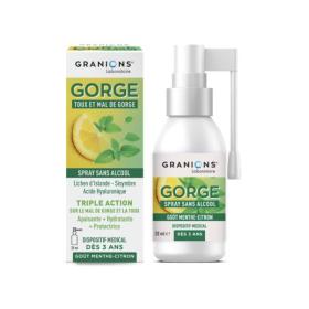 GRANIONS Gorge toux et mal de gorge spray sans alcool 20ml