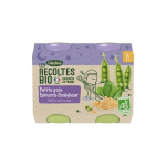 BLEDINA Les récoltes bio petits pois épinards boulghour dès 8 mois bio 2 pots