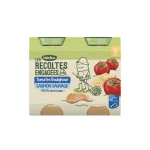 BLEDINA Les récoltes bio petites tomates, boulghour, saumon sauvage dès 8 mois bio 2 pots