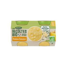 BLEDINA Les récoltes bio pommes bananes 2 pots 130g