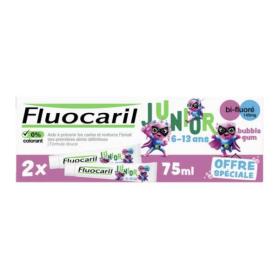 FLUOCARIL Dentifrice junior bubble gum lot 2x50ml