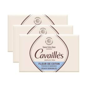 CAVAILLÈS Savon extra-doux fleur de coton 3x250g
