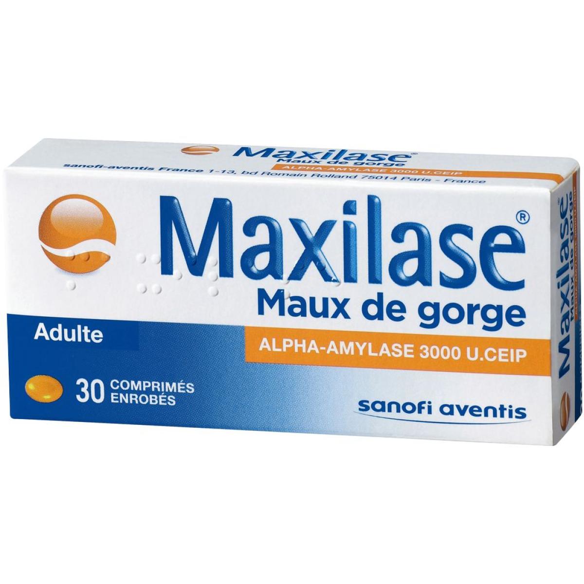 Maxilase Maux De Gorge 30 Comprimes Enrobes Medicaments Pharmarket